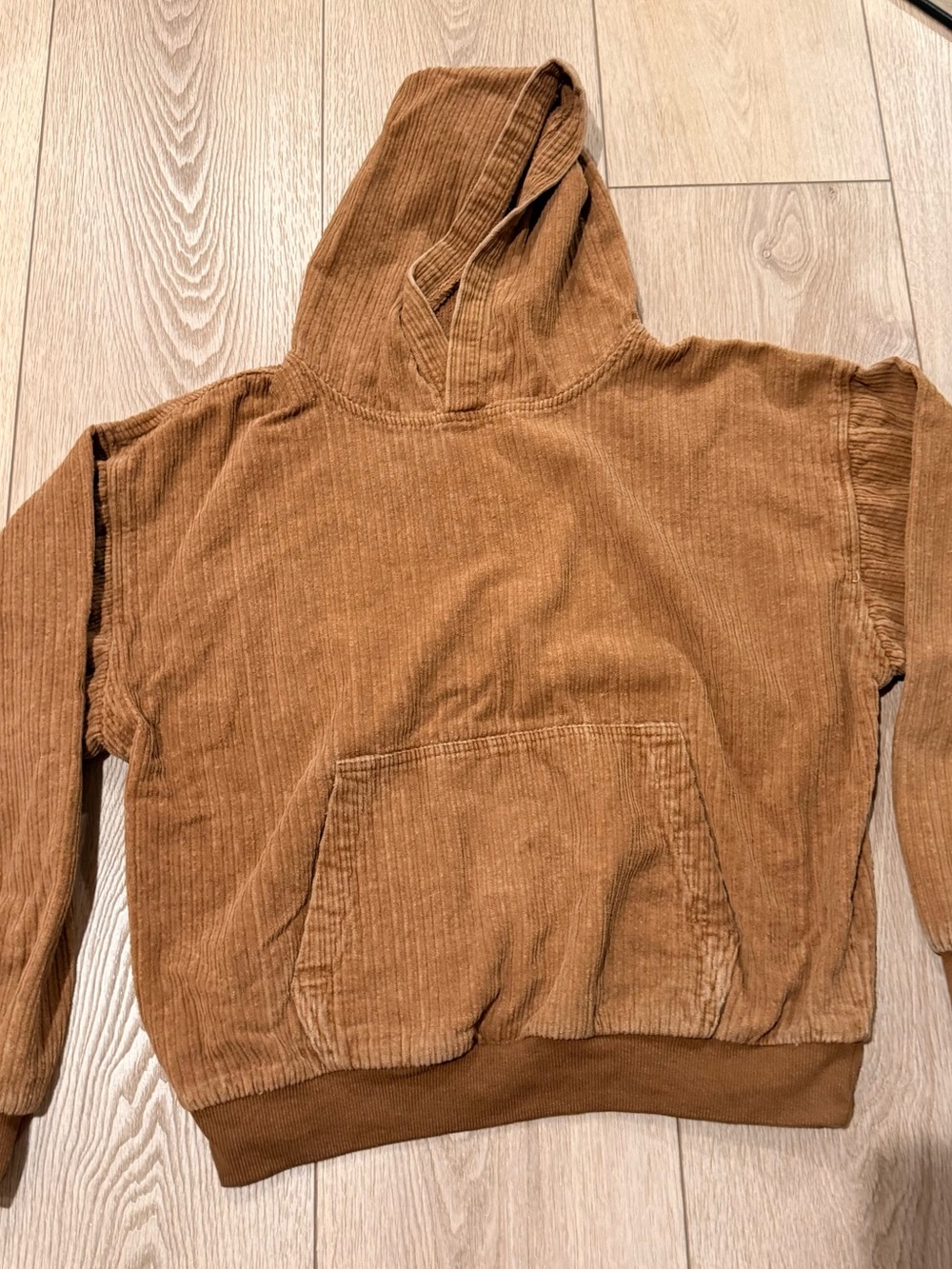 Men's Corduroy Hoodie Sweatshirt - Brown